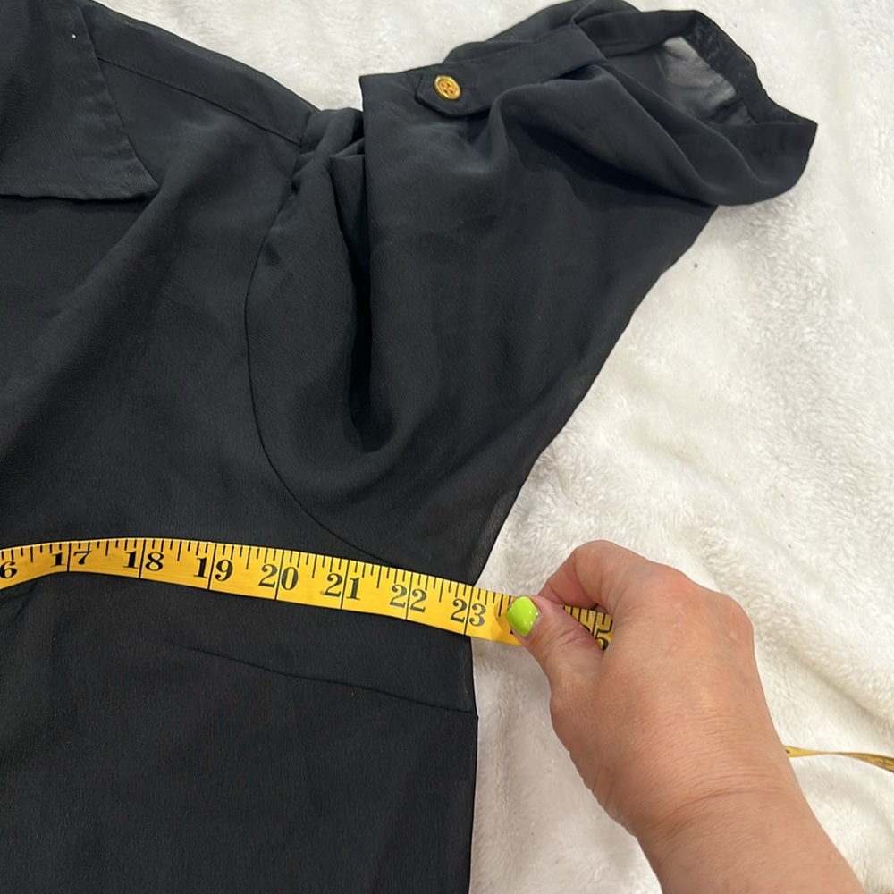 Speed Limit High-Low Sheer Button Down Dress Size… - image 7